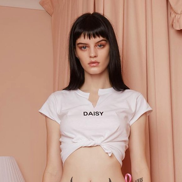 DAISY VACATION T-SHIRT Crop Top Size S - Picture 1 of 9